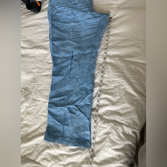 L.L. Bean chambray blue 100% linen pants elastic tie waist | 18 - Picture 13 of 13